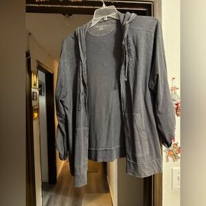 Ladies cotton embroidered  Gray Hoodie- 2XL Tall… gently used